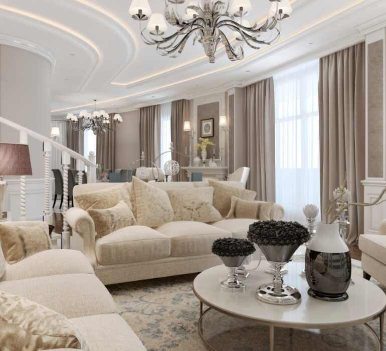 Minimalist apartment in Dubai with neutral furniture