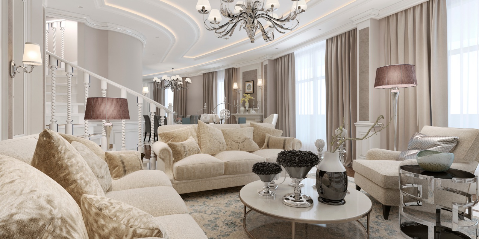 Minimalist apartment in Dubai with neutral furniture