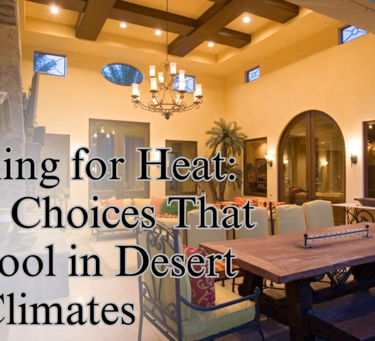 Minimal French-inspired living room with light furniture, marble floors, and airy curtains — designed for heat control in desert climate